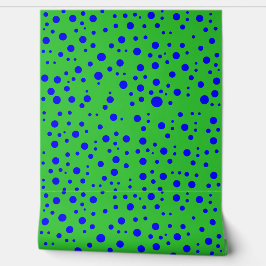 青いポークドット – ヴィンテージ緑 壁紙