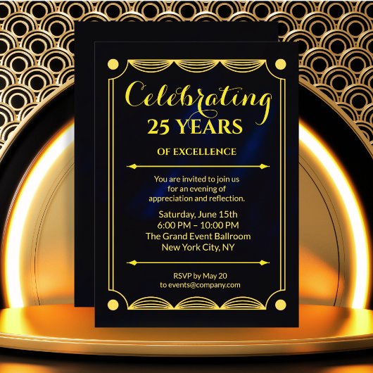 青いマエレガントイルストーン企業の招待状デザイン 招待状