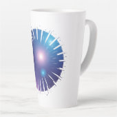 青いマグカップ カフェラテマグ (右アングル)