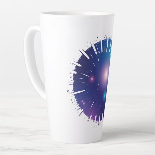 青いマグカップ カフェラテマグ (左アングル)