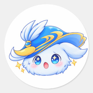 青いマジカルキャラクターステッカー ラウンドシール