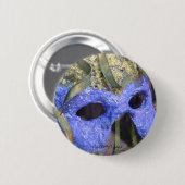 青いマスクボタン 缶バッジ (正面&裏面)