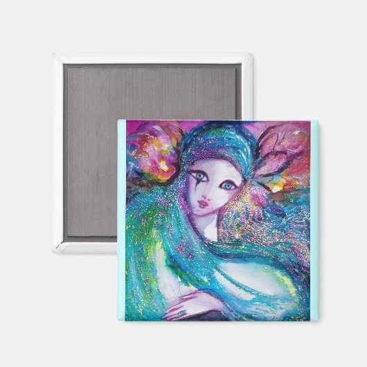 青いマスク マグネット (正面/裏面)