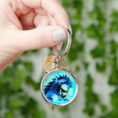 青いマスタングThunder_Cove キーホルダー (手)