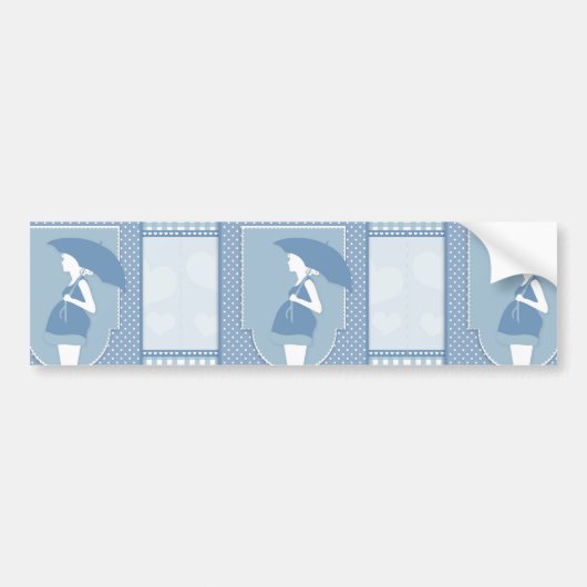 青いマタニティ バンパーステッカー (正面)