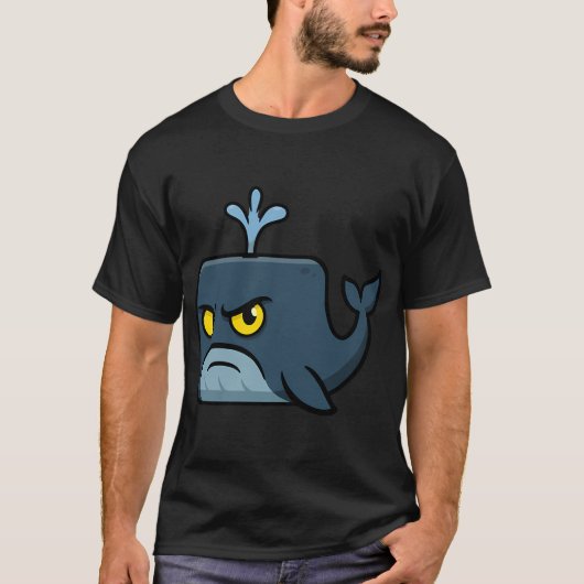 青いマッコウクジラの立方体 Tシャツ (正面)