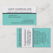 青いマッサージおよびスパのギフトカード 割引カード (正面/裏面)