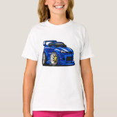 青いマッスルカーの速度の漫画 – バックカラーを選択 Tシャツ (正面)