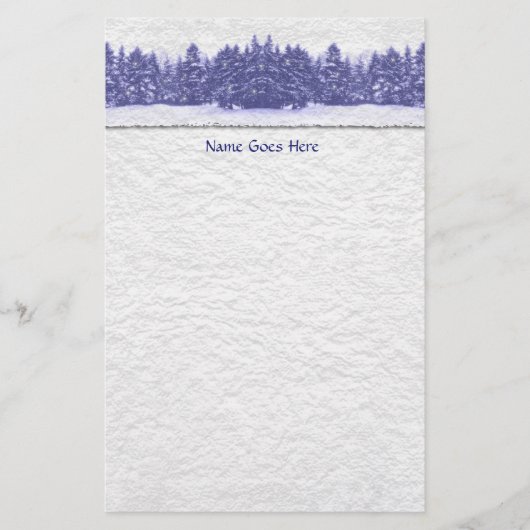 青いマツライン手すき紙 便箋 (正面)