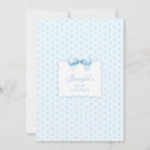 青いママまたはパパ弓男の赤ちゃんシャワーゲーム 招待状 (裏面)