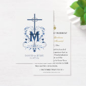 青いマリアの十字架 カトリック 結婚 祈りのカード (デスク)