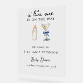 青いマルティーニの赤ちゃんシャワーが途中にある アクリルサイン (傾斜)