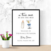 青いマルティーニの赤ちゃんシャワーが途中にある ポスター