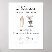 青いマルティーニの赤ちゃんシャワーが途中にある ポスター (正面)