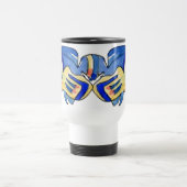 青いマンガのバタフライ トラベルマグ (中央)