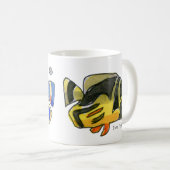 青いマンガの蝶の魚のマグ コーヒーマグカップ (正面右)