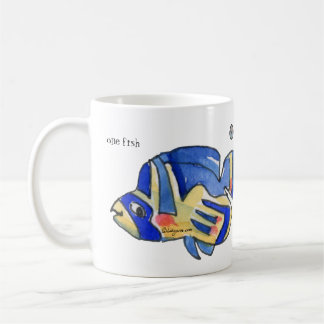 青いマンガの蝶の魚のマグ コーヒーマグカップ