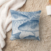 青いマングローブがみがみ言う人(灰色がみがみ言う人)の装飾用クッション クッション (ブランケット)