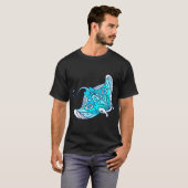 青いマンタ Tシャツ (正面フル)