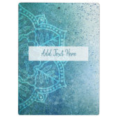 青いマンダラクリップボパーソナライズされたード クリップボード (裏面)