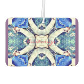 青いマンダラハートパターンThunder_Cove カーエアーフレッシュナー (裏面)