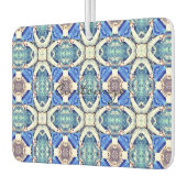 青いマンダラハートパターンThunder_Cove カーエアーフレッシュナー (左)