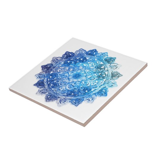 青いマンデラ タイル (側面)