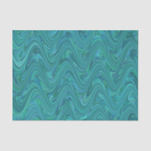 青いマーブリング 薄葉紙 (正面)