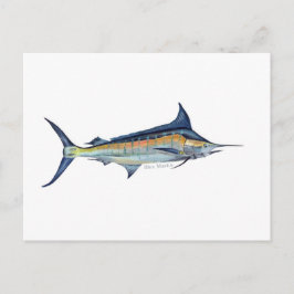 青いマーリンの魚のはがき ポストカード