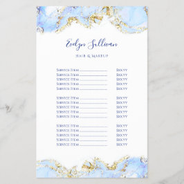 青いマーリングデザイン価格リストのチラシ チラシ