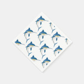 青いマーリン模様 スタンダードカクテルナプキン (角)