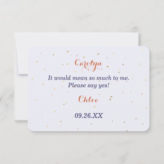 青いミカンフローラが私の花嫁になる 招待状 (裏面)