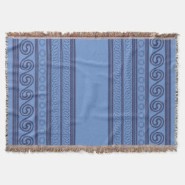 青いミケーネン模様 スローブランケット