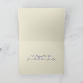 青いミスタントーと星の写真カスタムのクリスマス シーズンカード (内部)