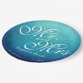 青いミセス・ウェディングパーソナライズされた・レセプション ペーパープレート (アングル)