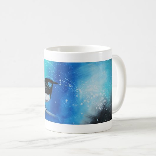 青いミソサザイのファインアートのマグ コーヒーマグカップ (正面右)