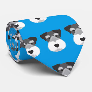 青いミニチュア・シュナウツァーのタイ ネクタイ