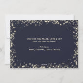 青いミニマリストの星がきらきらと光る写真 シーズンカード (裏面)