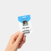 青いミニマルな教師 ID カード バッジ (手持ち)