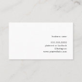 青いミニマルエレガントインテリアストライプデザイナーバス 名刺 (裏面)