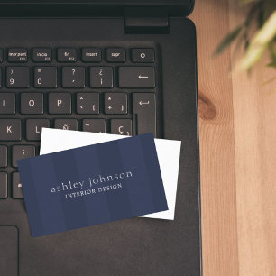 青いミニマルエレガントインテリアストライプデザイナーバス 名刺