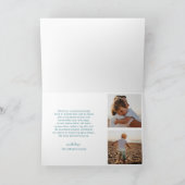 青いミニマル写真のクリモダンスマス シーズンカード (内部)