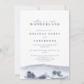 青いミニマル水色のクリスマスパーティー シーズンカード (正面)