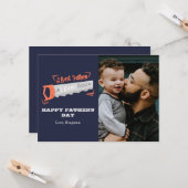 青いミニマル父最高の – 父の日の写真 カード (正面/裏面インサイチュ)