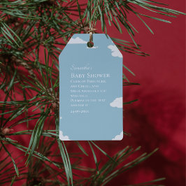 青いミニマル素朴な男の子のシャワー ギフトタグ