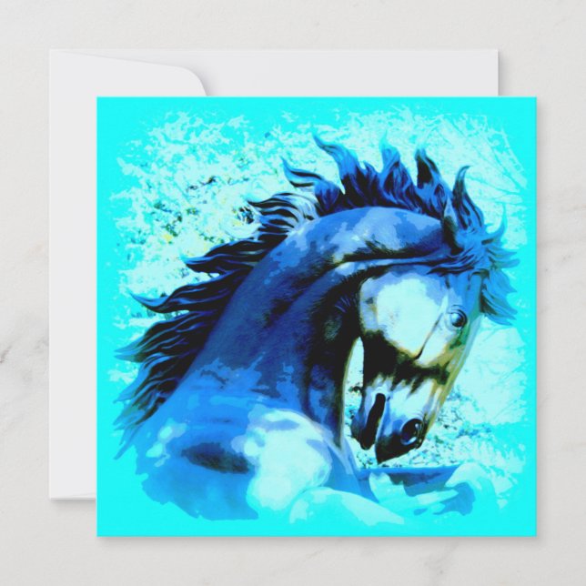 青いムスタングの雄馬 (正面)