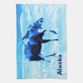 青いムースに一度 キッチンタオル (縦)