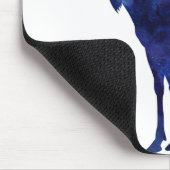 青いムースシルエット マウスパッド (コーナー)