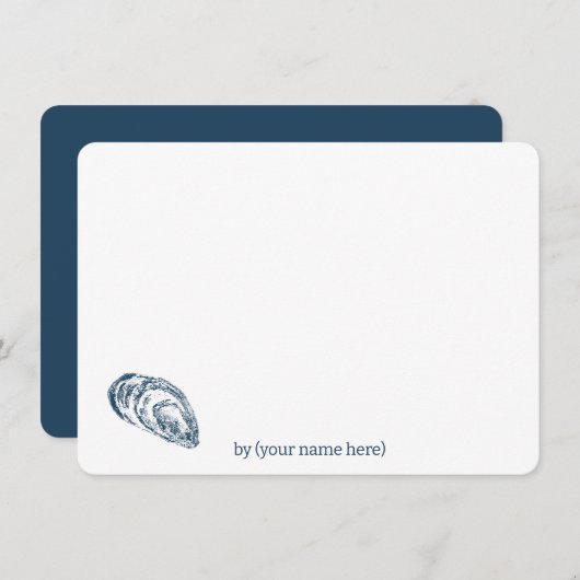 青いムール貝の海辺のオーシャン全ての行事用の白紙カード ノートカード (正面/裏面)