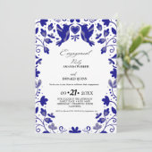 青いメキシカン タラベラエンゲージメントパーティー 招待状 (スタンド正面)